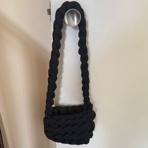 Handwoven Braided Mini Shoulder Bag - Black- Brand is MAAC London. Brand new